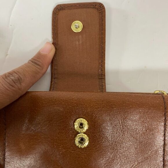 Fossil Brown Genuine Leather Trifold Wallet One Size - Picture 9 of 10